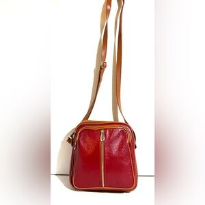 Valentina Red and Tan Crossbody Bag